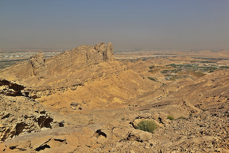 Looking down on the Green Mubazzaarah from Jebel Hafeet